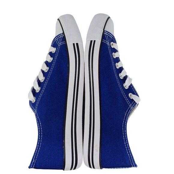EPIC STEP LOW TOP DENIM CANVAS CASUAL LACE UP SNEAKERS WOMEN SIZE 9 BLUE WHITE - Picture 7 of 9